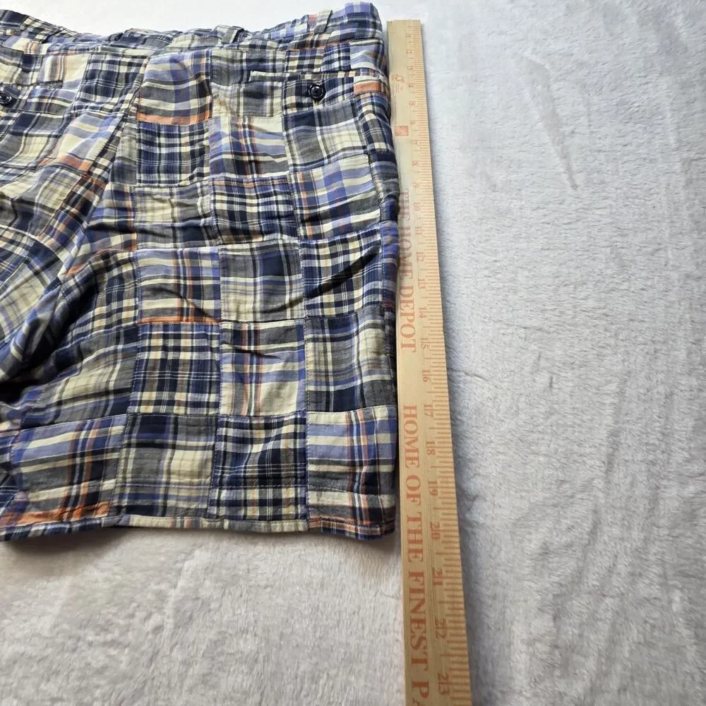 Berle Vintage Retro Mens Shorts Size 40R Madras Plaid Patchwork Cotton